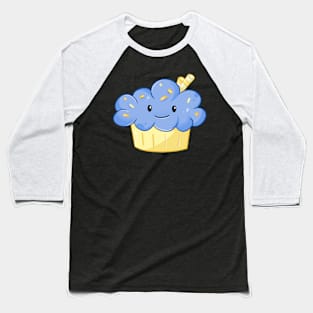 Happy Cupcake Blue Sprinkles Baseball T-Shirt